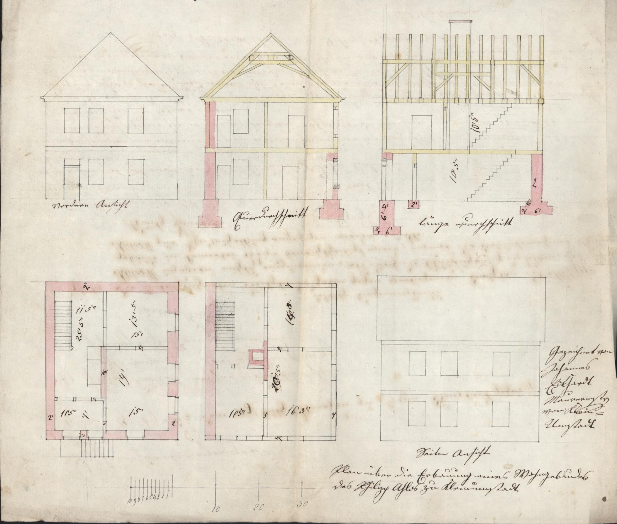 Baupläne von 1859 | Quelle: Stadtarchiv Groß-Umstadt