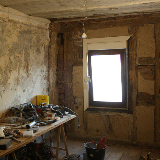 Arbeitszimmer: Bauphase Raumecke