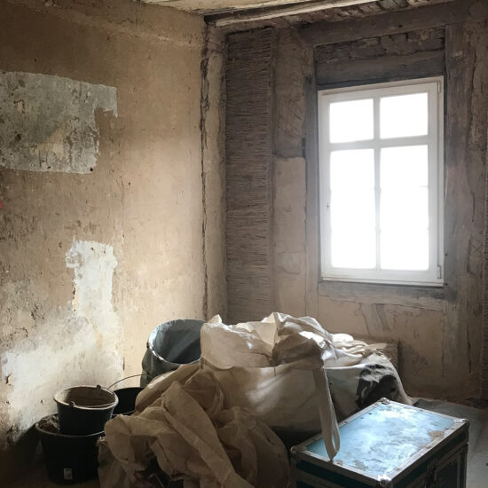Arbeitszimmer: Bauphase Raumecke