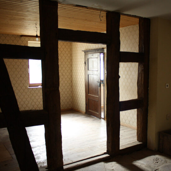Esszimmer: offene Fachwerkwand