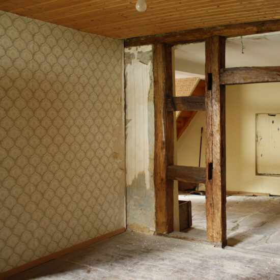 Esszimmer: offene Fachwerkwand